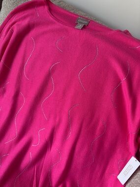 Chico's Fuchsia Sparkle Knit Top